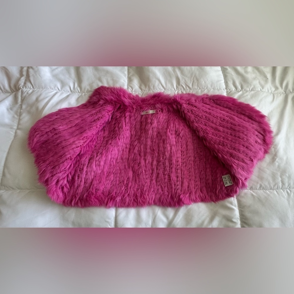 Vintage Luxurious Pink Faux Fur Bolero Jacket - Picture 6 of 6